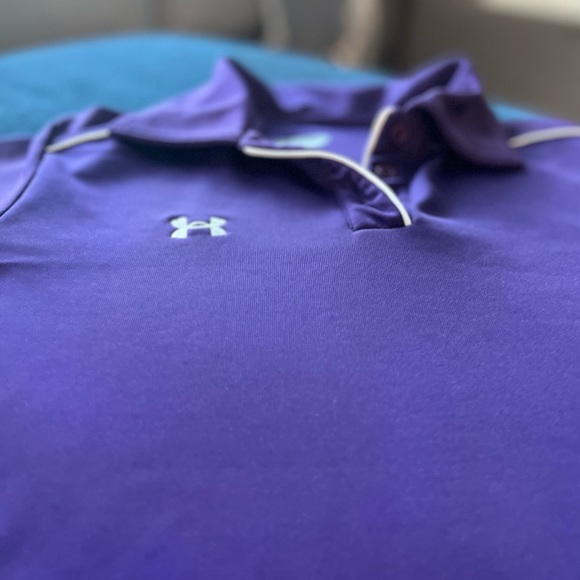 Women’s Under Armour Short Sleeve Polo in Purple and White Size Small - Picture 3 of 12